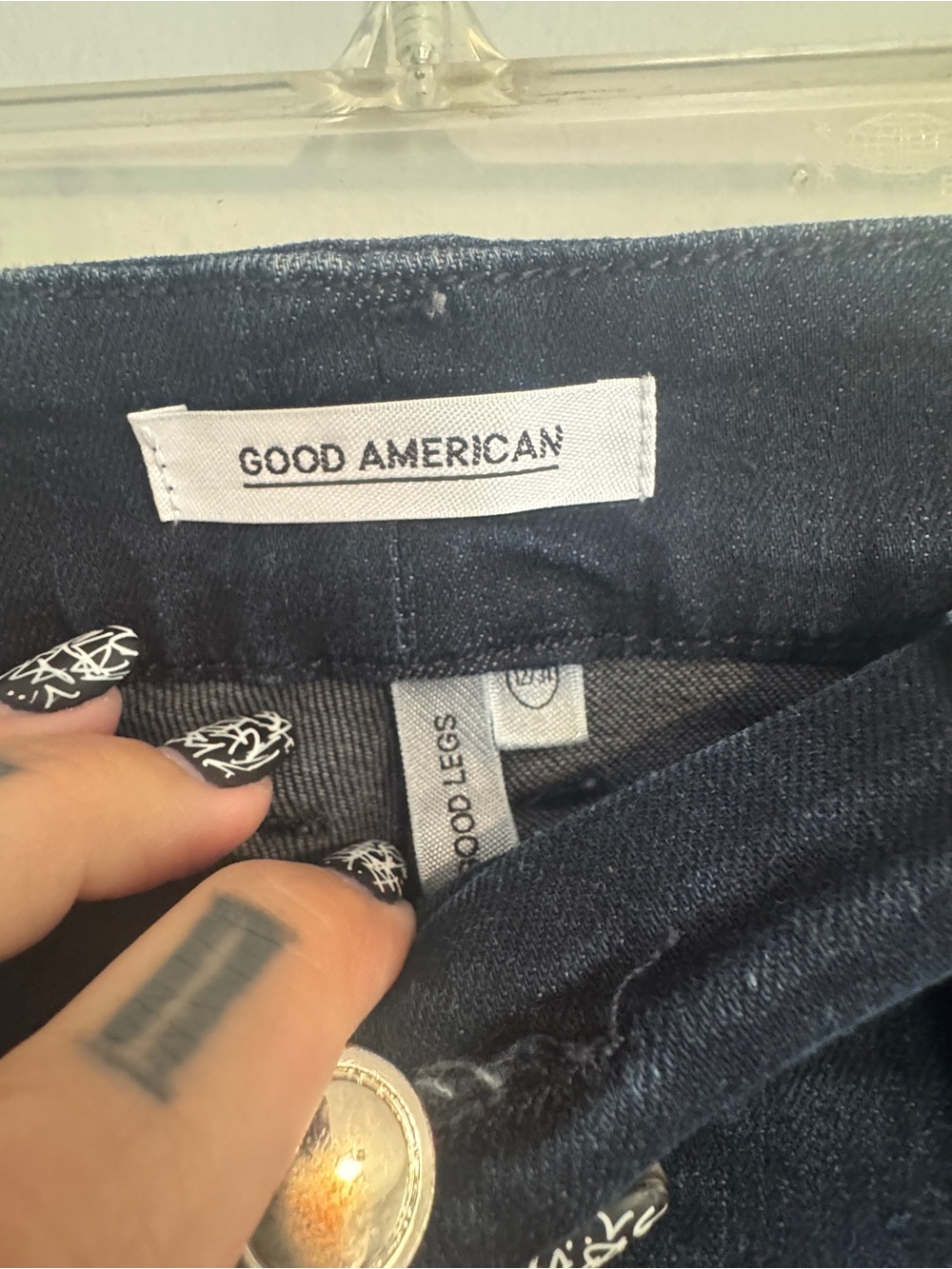 Good American Good Legs High-Rise Skinny Jeans- Dark Indigo size 12 - Picture 4 of 6